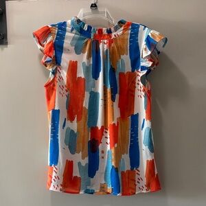 Colorful Abstract Print Blouse